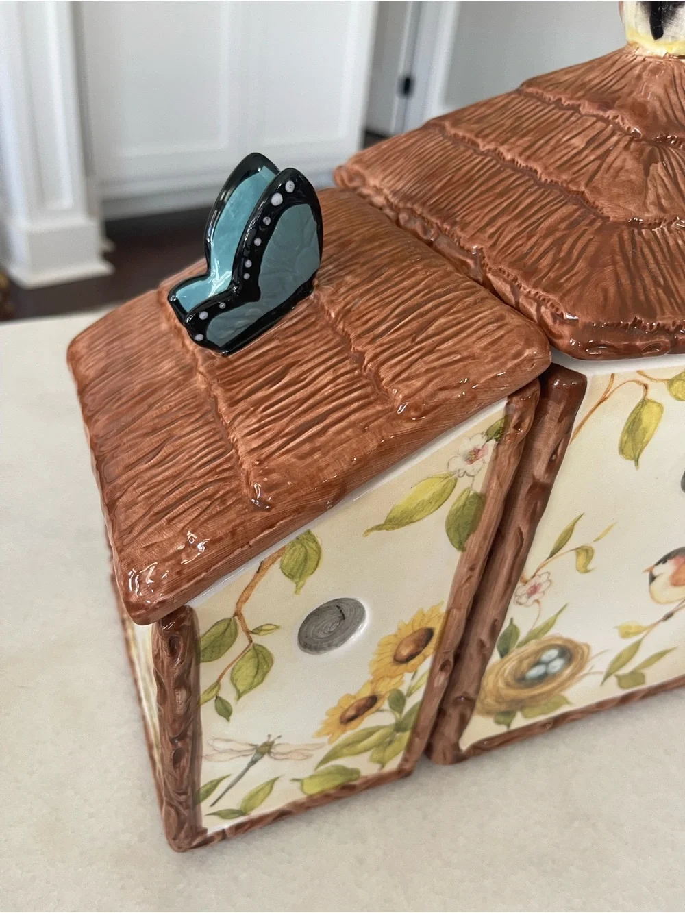 Nesting Garden by Susan Winget Cracker Barrel Canister Set Birdhouse Cookie Jar